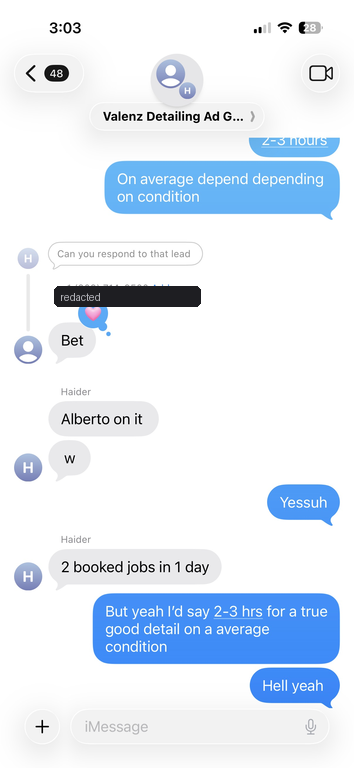 Client text: 2 booked jobs